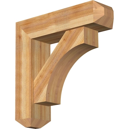 Ekena Millwork Westlake Craftsman Rough Sawn Bracket w/ Offset Brace, Western Red Cedar, 8"W x 30"D x 30"H BKT0806X30X30WTL04RWR
